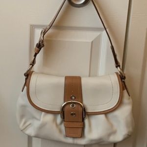 Coach Soho white and tan vintage style leather